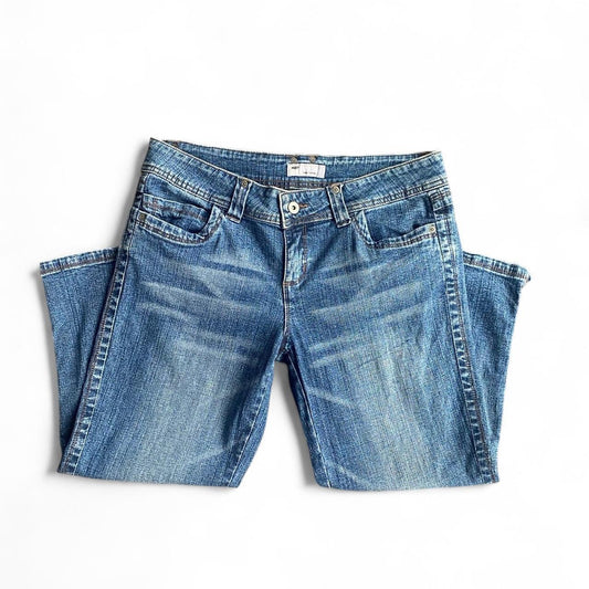 Y2K low rise 3/4 Blue Denim Jeans