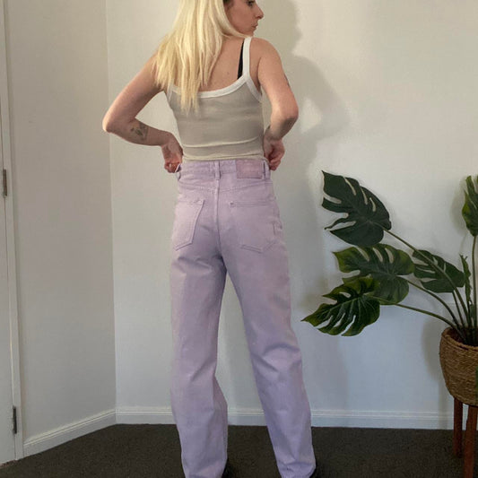 Cute lavender purple highwaisted jeans