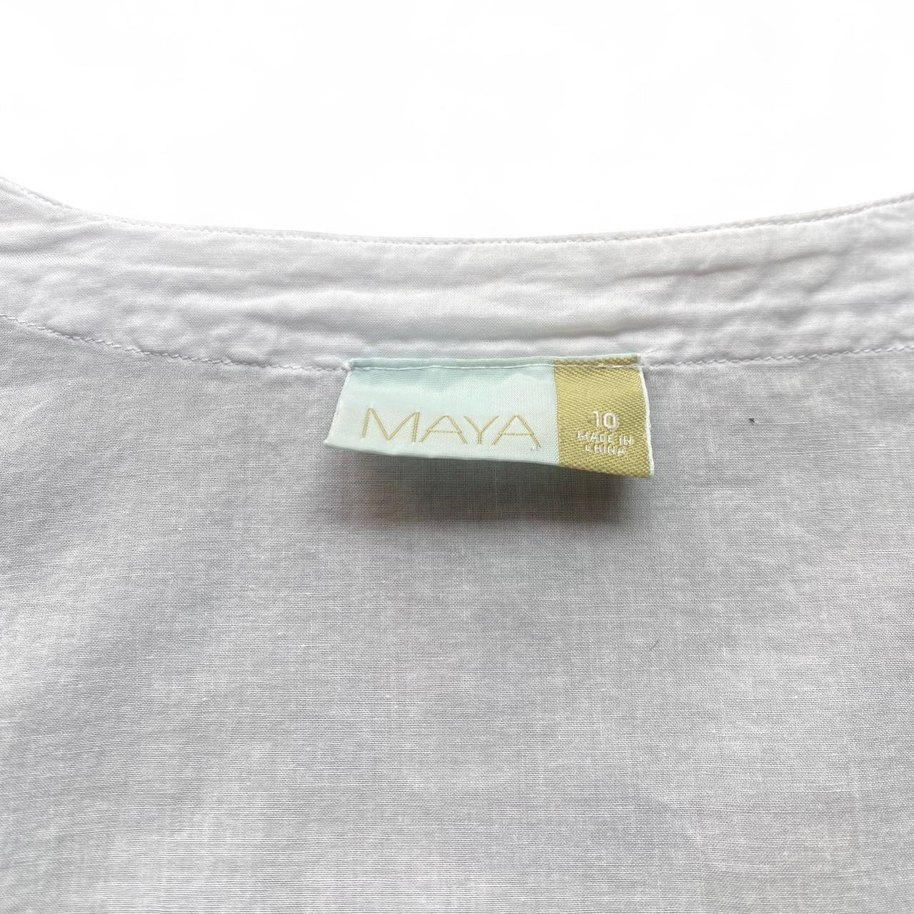 White beachy boho V neck long sleeve top