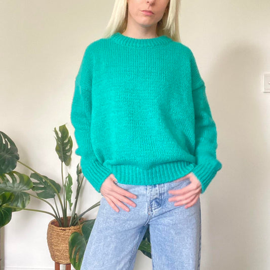 Cosy turquoise knit sweater!