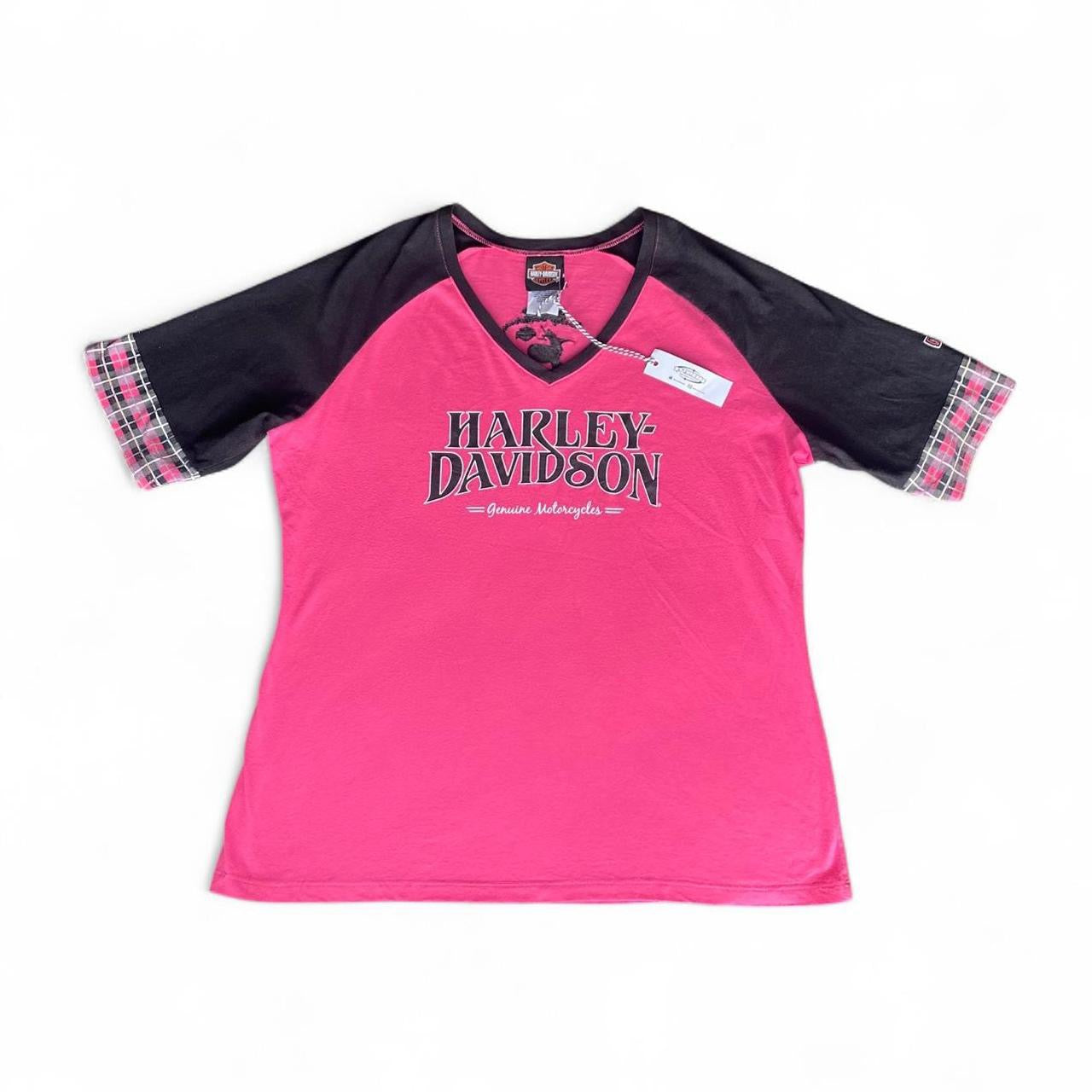 Sick Vintage Harley Davidson pink and black top!