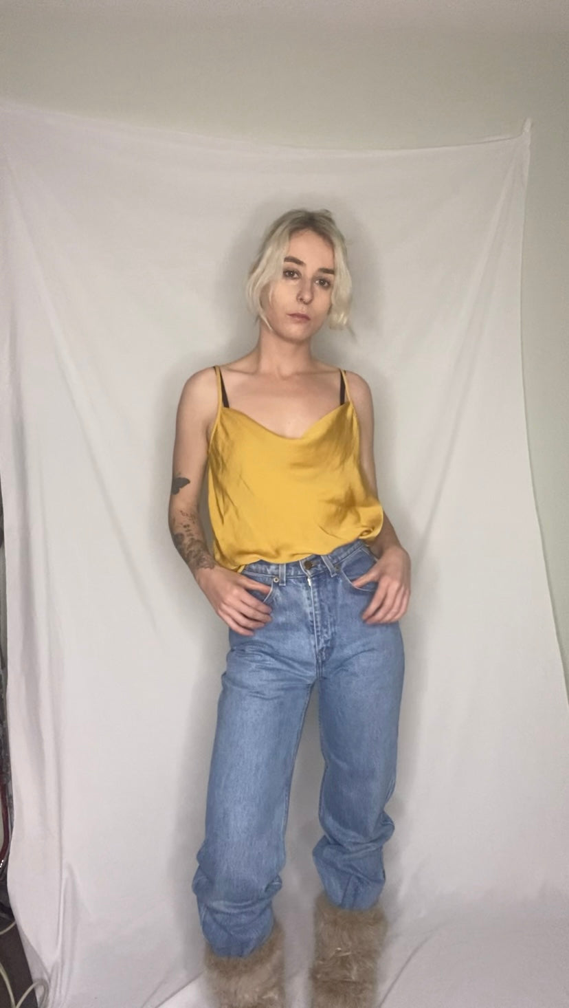 Cute Mustard Cowl neck cami top
