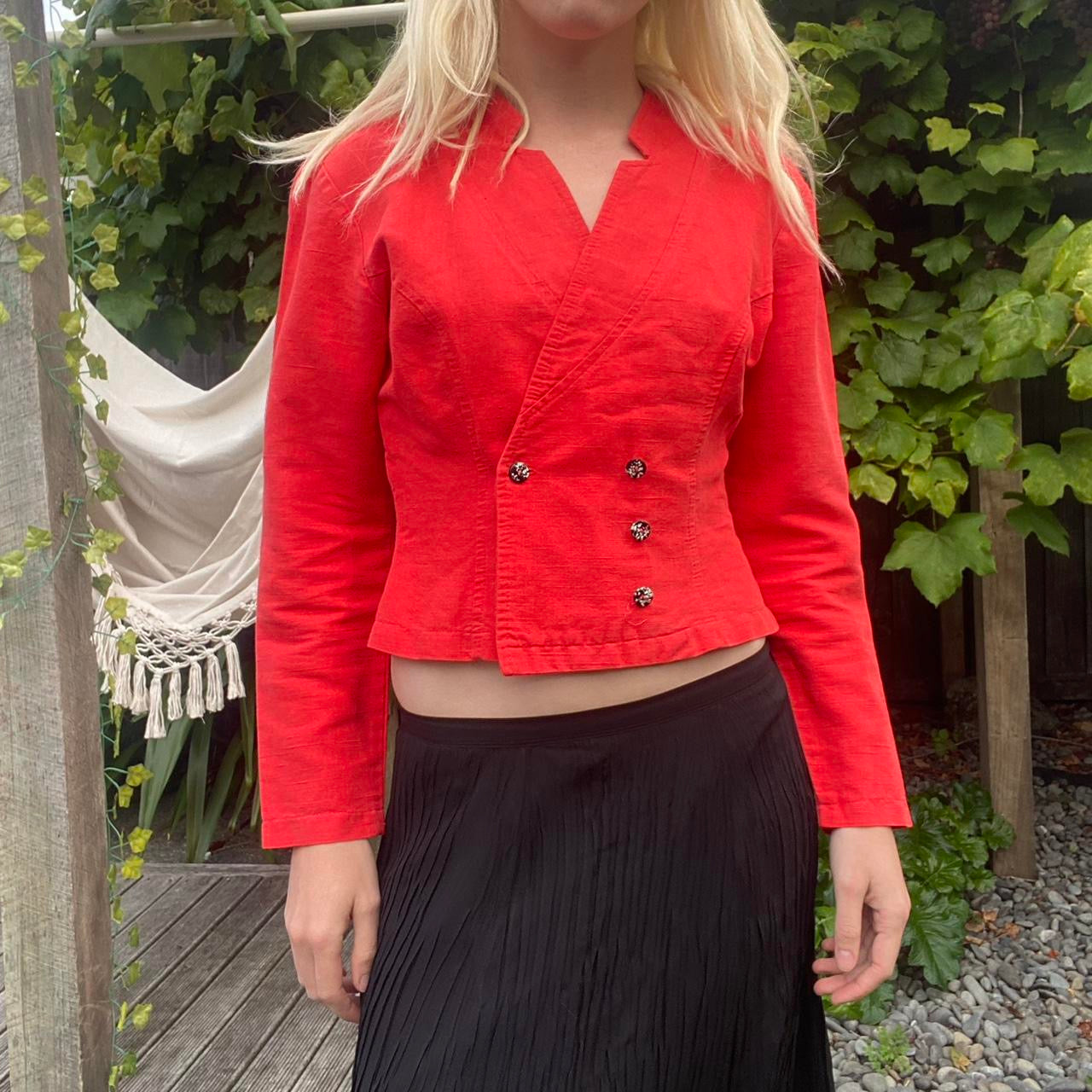 Vintage Faded Red button-up jacket