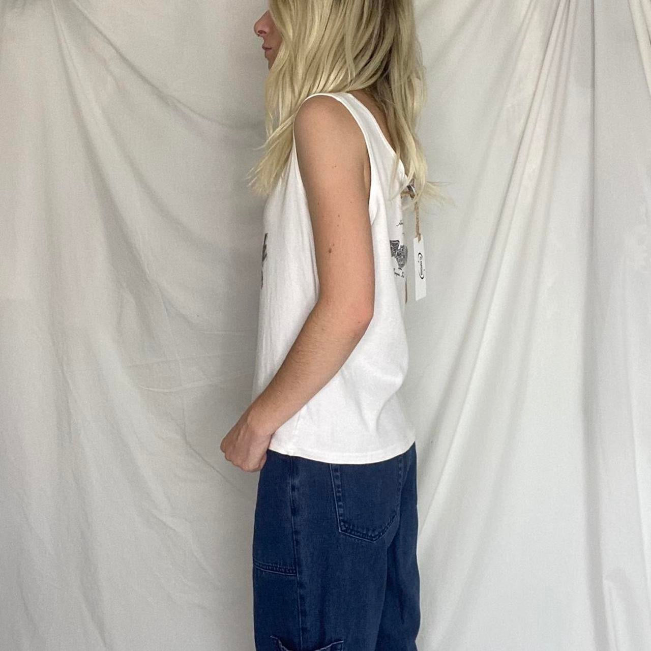 Vintage White graphic Harley Davidson top