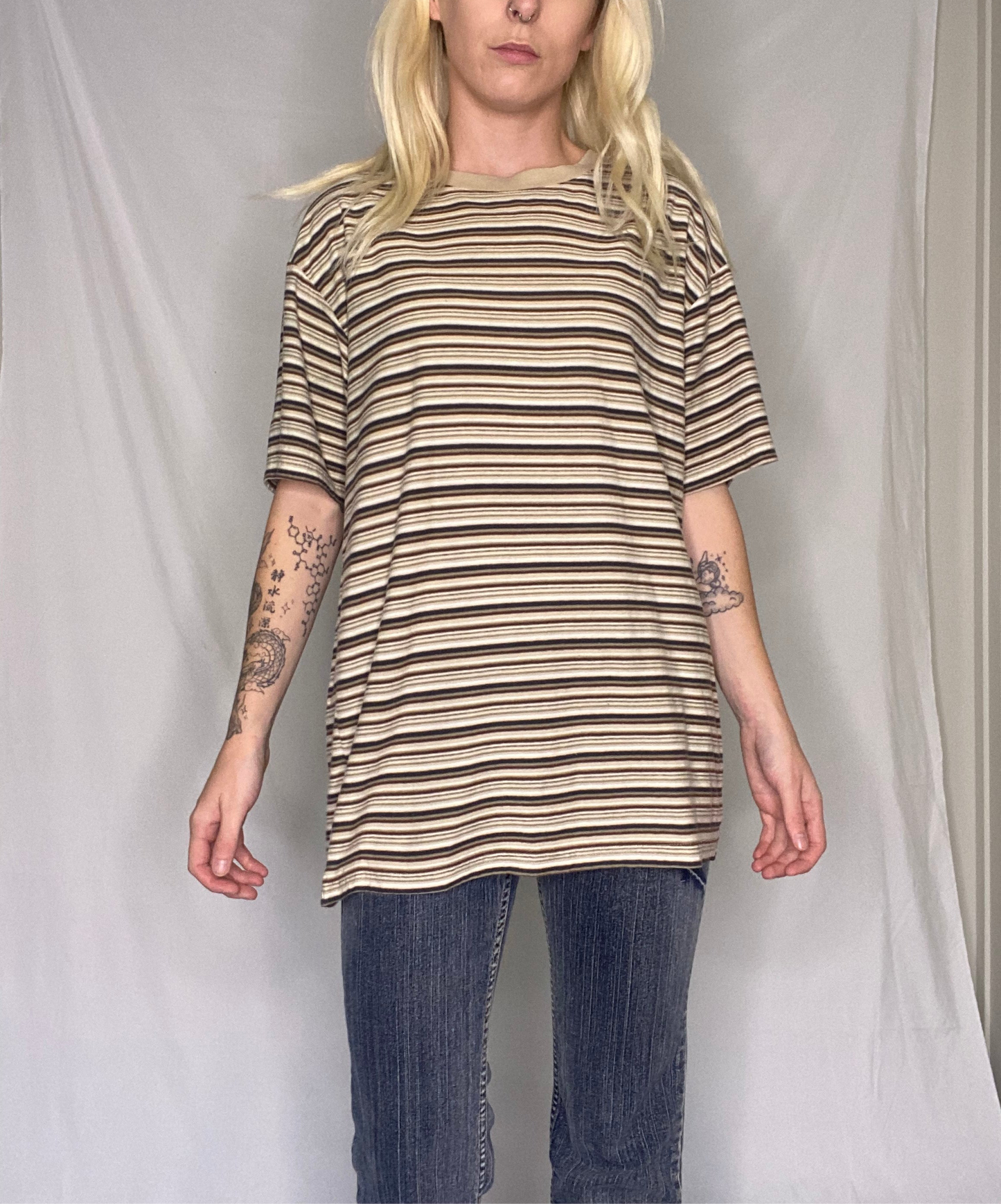 Vintage 90s striped cotton t-shirt