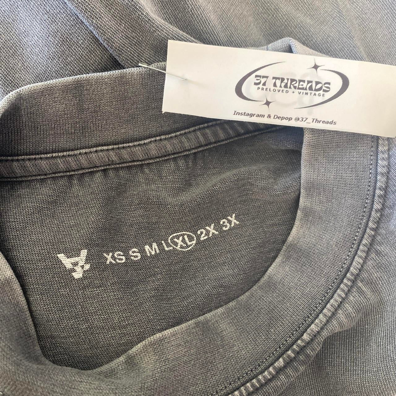 Anti-order vintage style grey graphic T-shirt