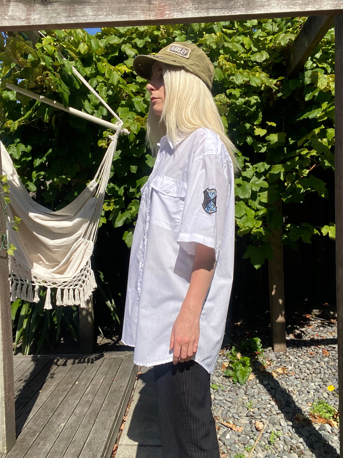 00s Hallensteins white button-up shirt