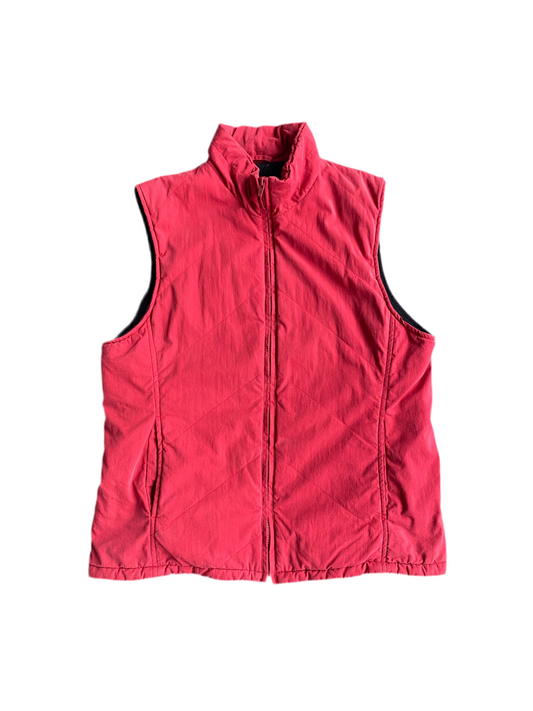 Vintage faded red zip up puffer vest