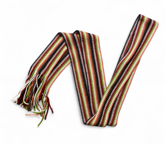 Y2K Striped Knit Scarf