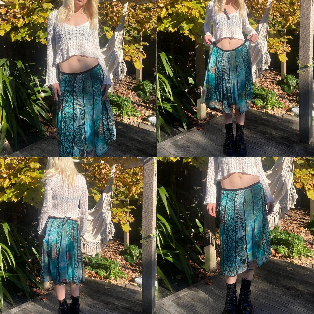 Gorgeous 00s mermaid low-rise turquoise skirt