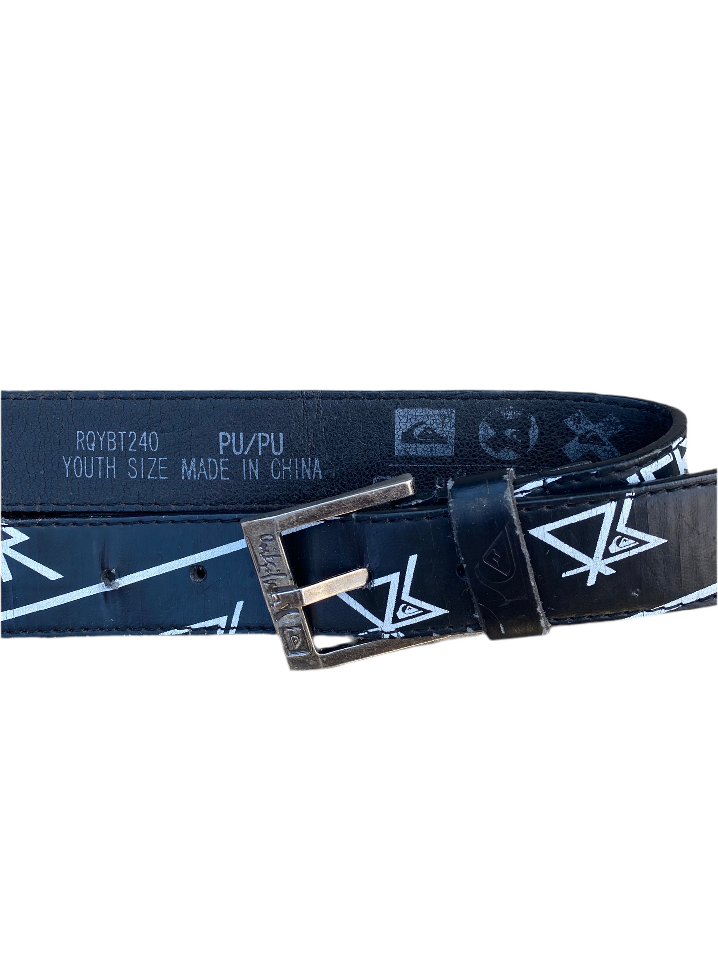 Y2K Quicksilver black and white printed belt