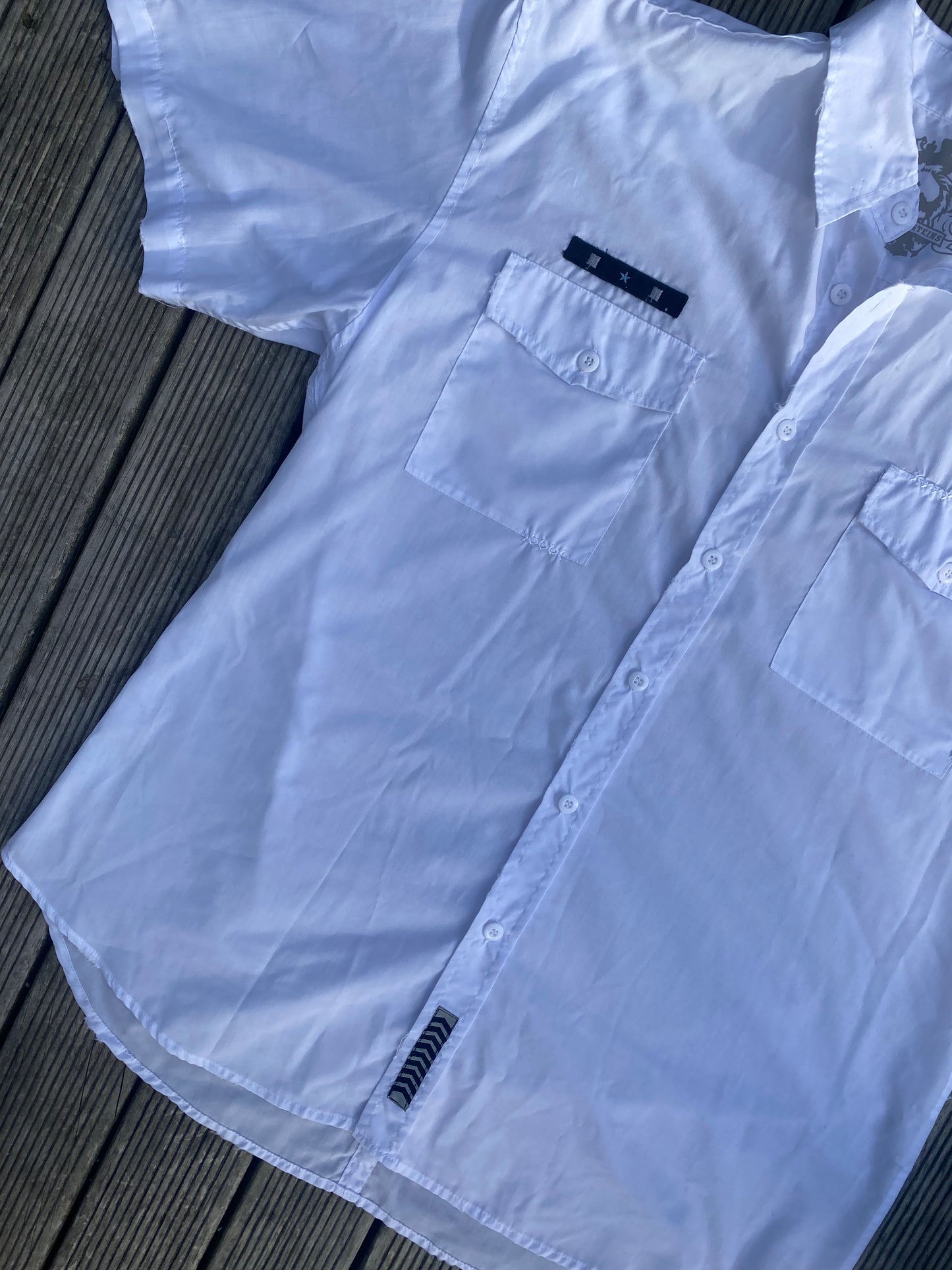 00s Hallensteins white button-up shirt