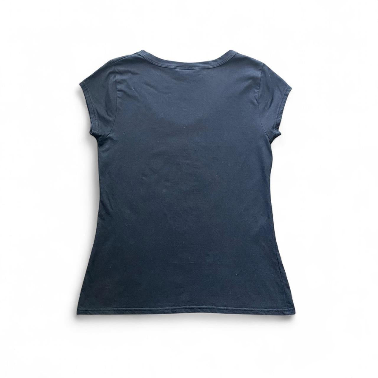 Black cotton short sleeve tee