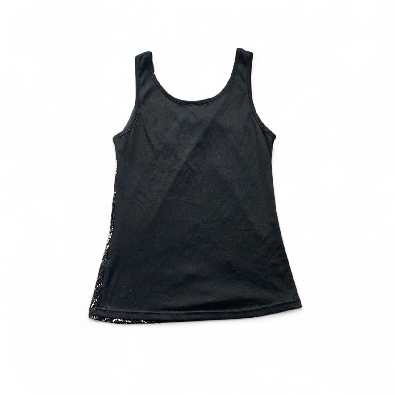 Black tank top with silver and black sequins
