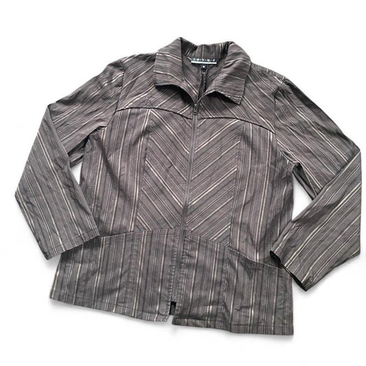 Brown pinstripe vintage zip up Jacket