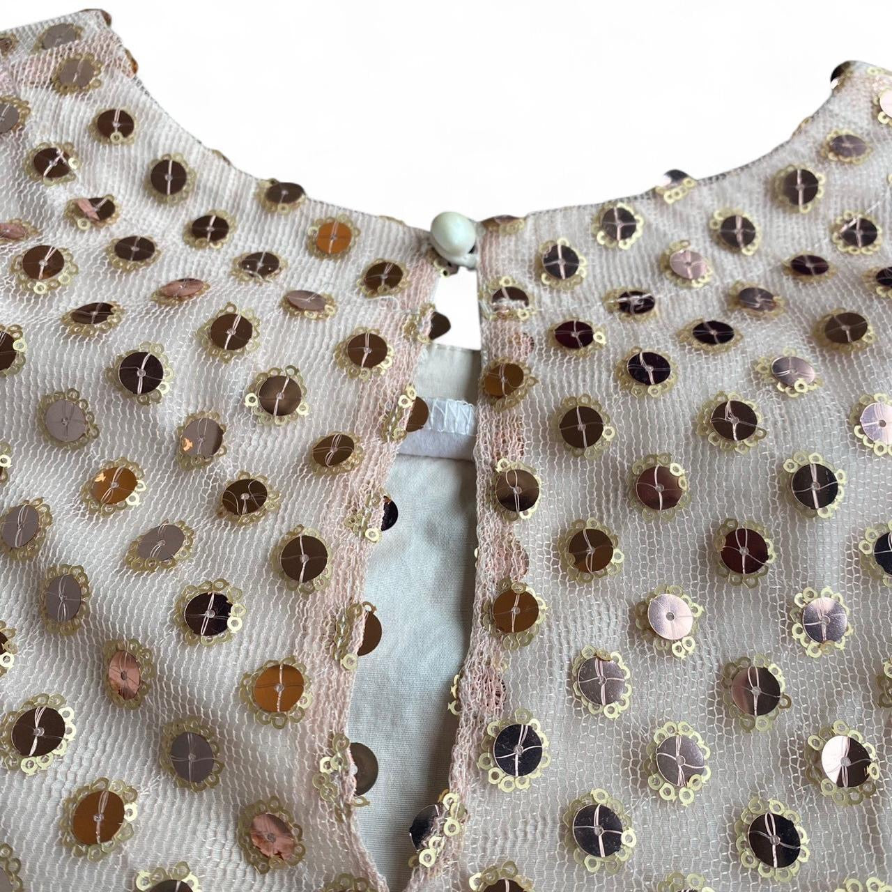 Gorgeous beige sparkly Sequin tee