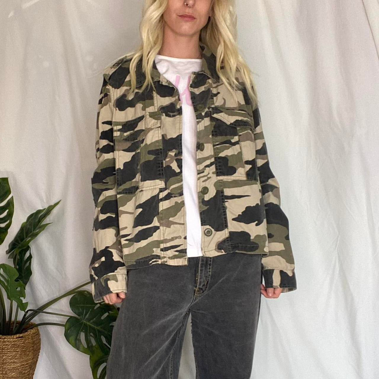 Camo cargo jacket with sequin patches!