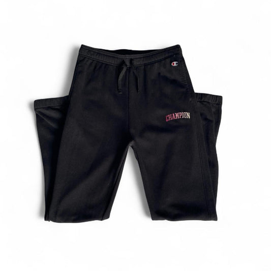 Champion black sweatpants with cute pink logo