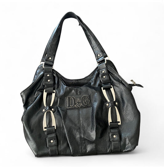 Y2K chunky leather Dolce & Gabbana bootleg shoulder bag