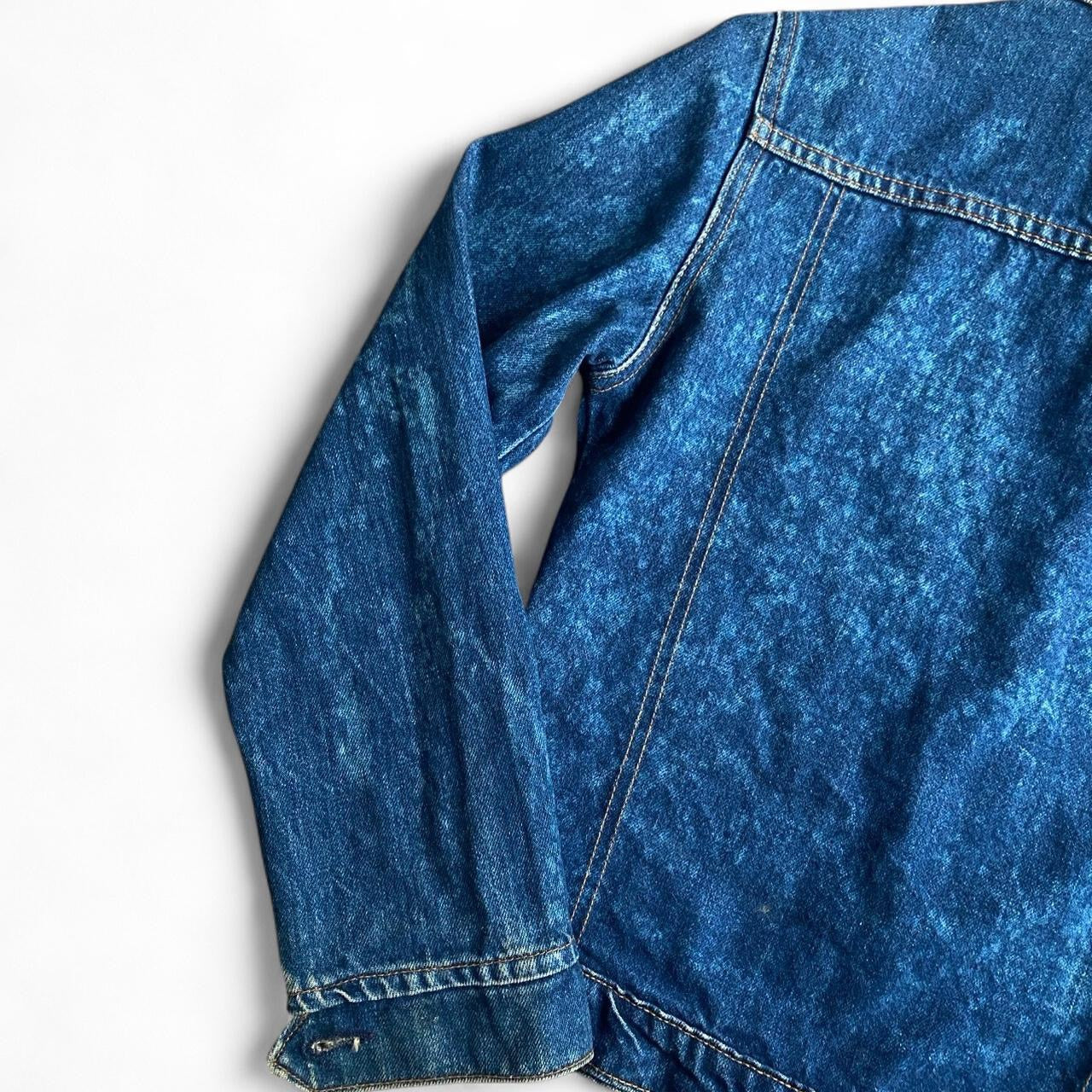 Vintage Levi's fitted blue denim jacket with acid wash finish