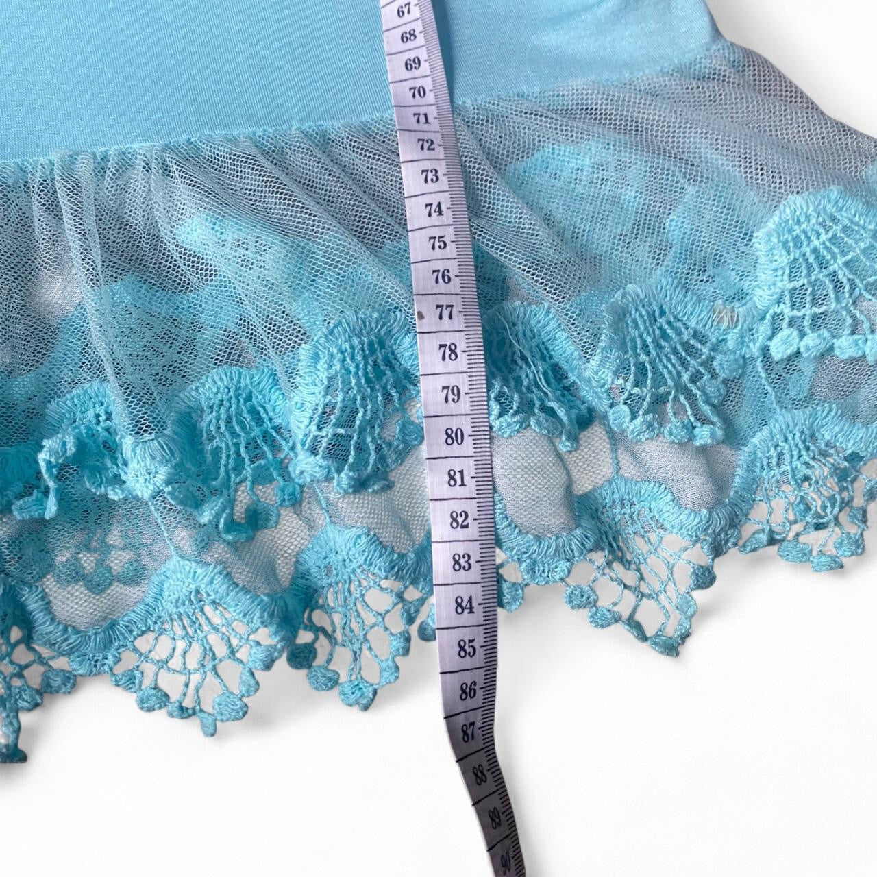 Baby Blue lace trim cotton mini dress