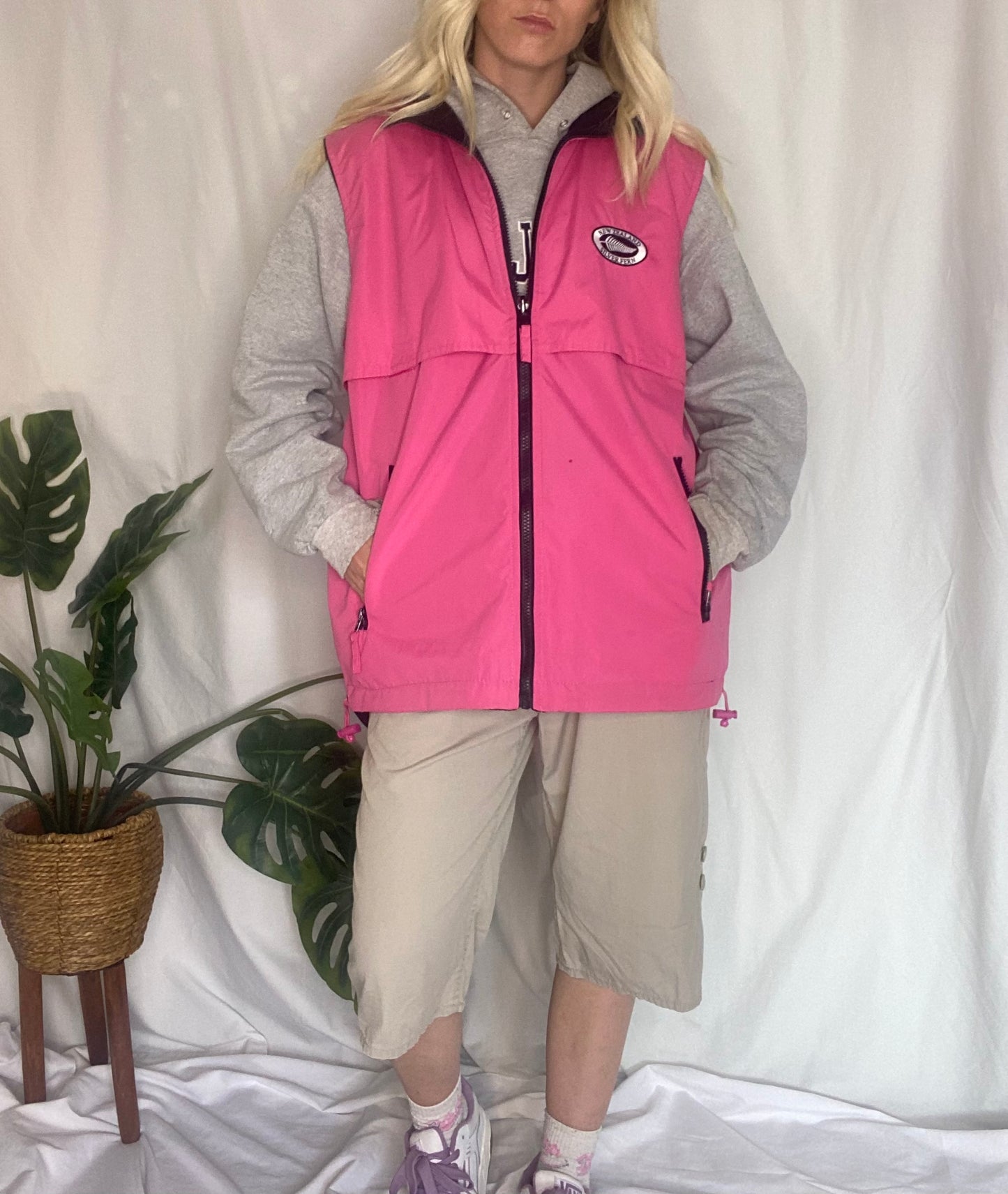 Cool Silver Ferns Pink fleece vest!