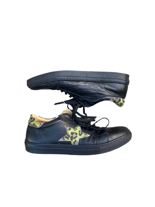 Sick Drudd Leather Leopard Print Star Sneakers