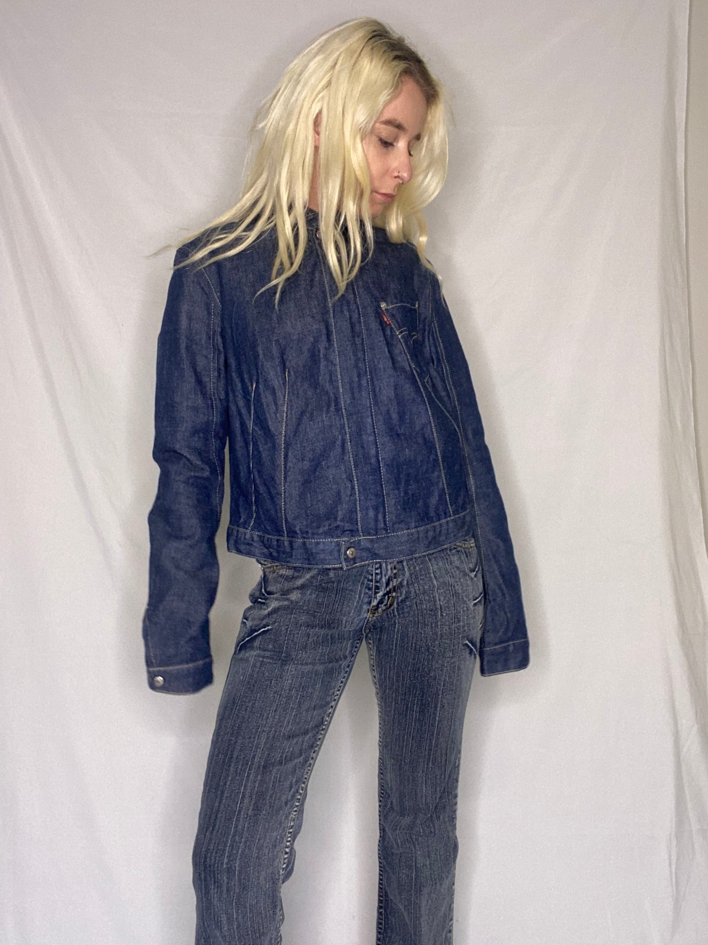 Vintage 90s Levi's denim biker jacket