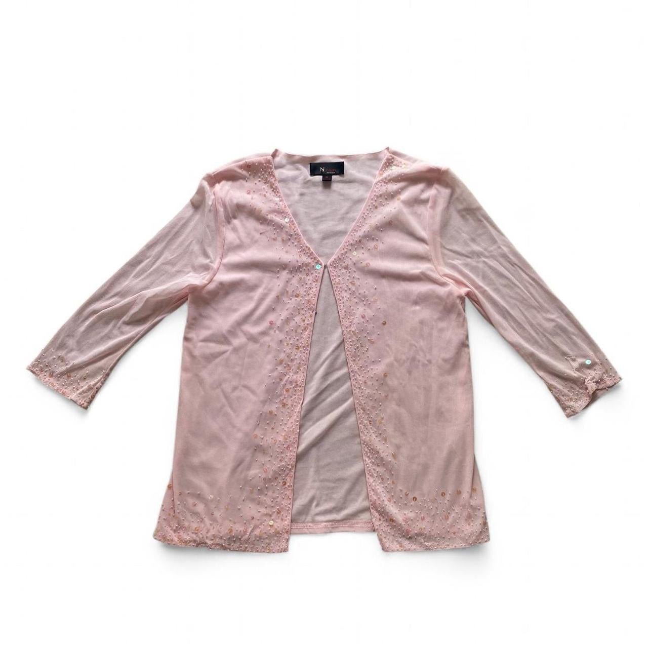 Vintage Pink mesh sequin Cardi