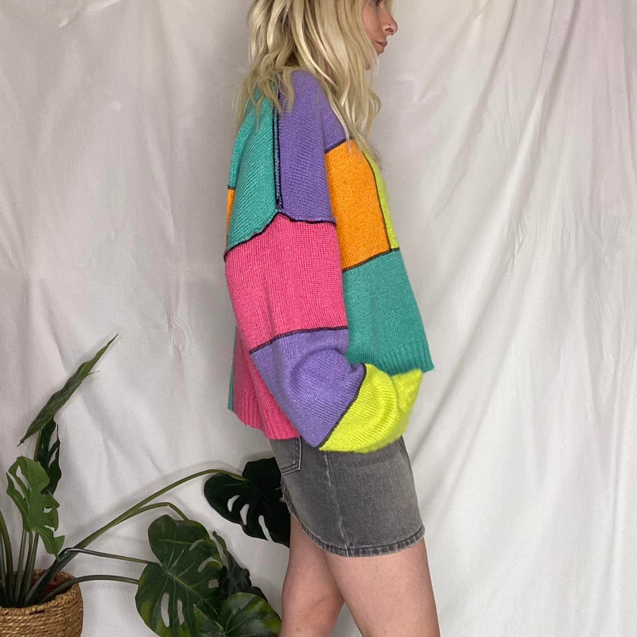 Ragged Priest colourful patchwork knit