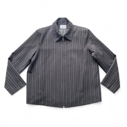 90s Style black and white pinstripe zip up jacket