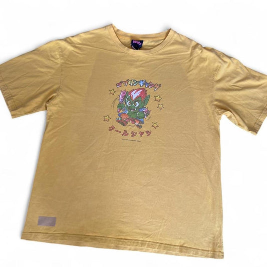 Cool Yellow anime t-shirt with graphic on the front