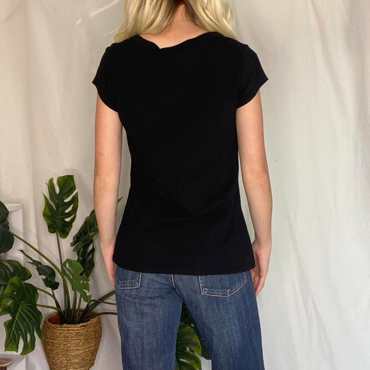 Black cotton short sleeve tee