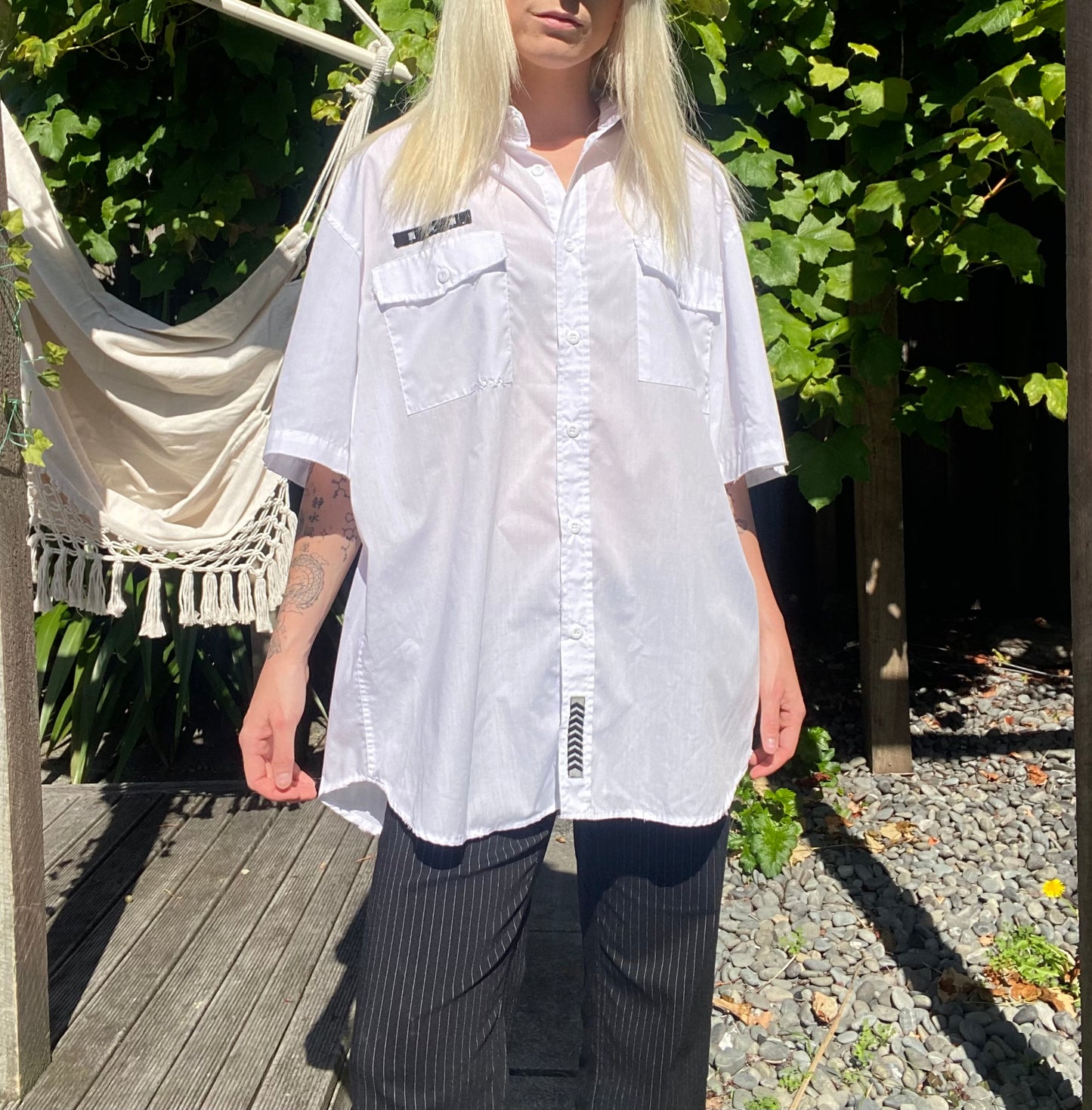 00s Hallensteins white button-up shirt