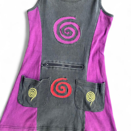 Funky Vintage Purple/black vest top