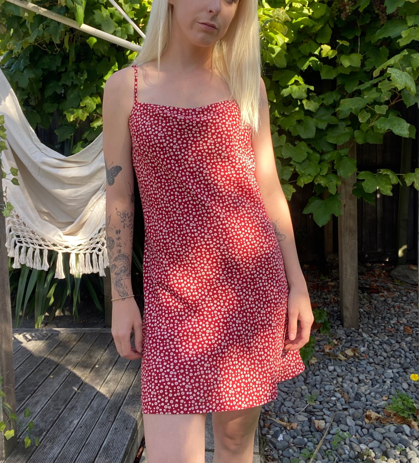 Cute Red and white mini floral dress