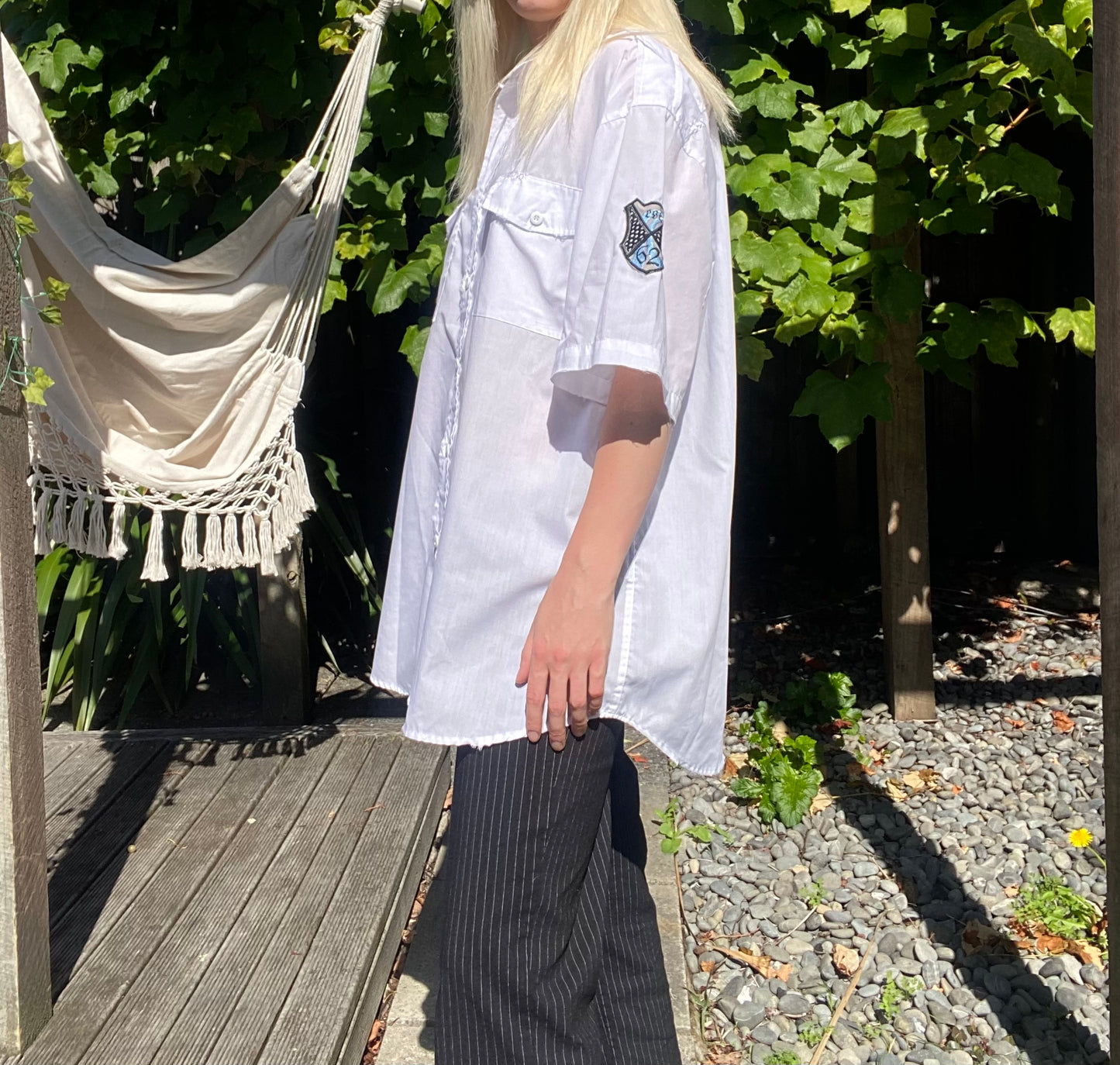 00s Hallensteins white button-up shirt