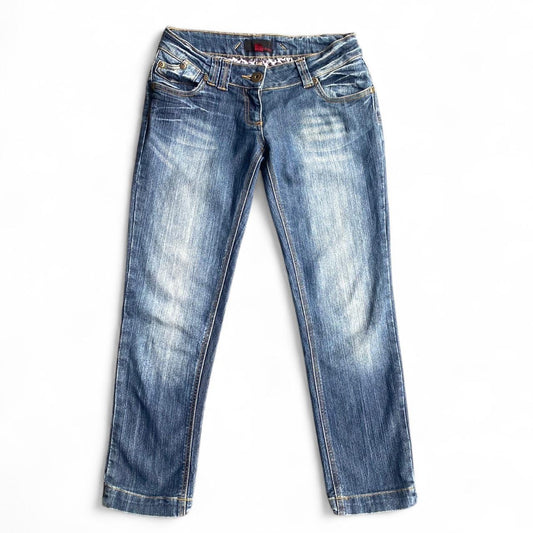 00s Low-rise faded wash jeans