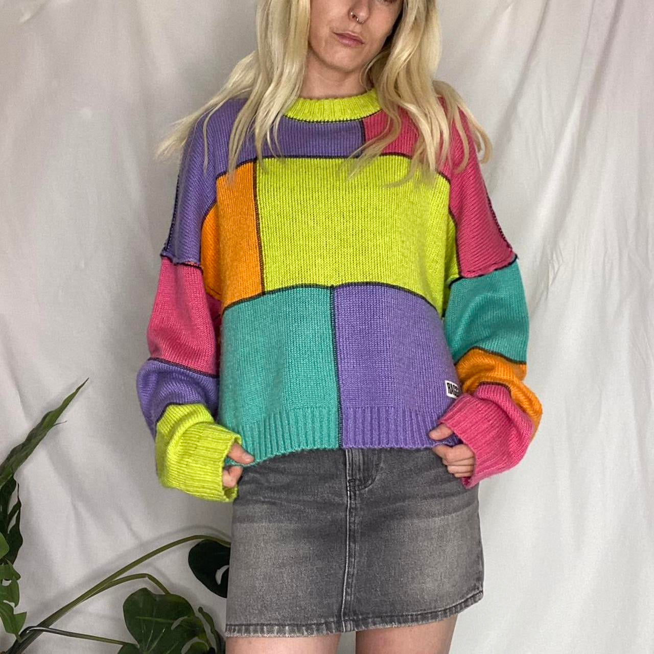 Ragged Priest colourful patchwork knit