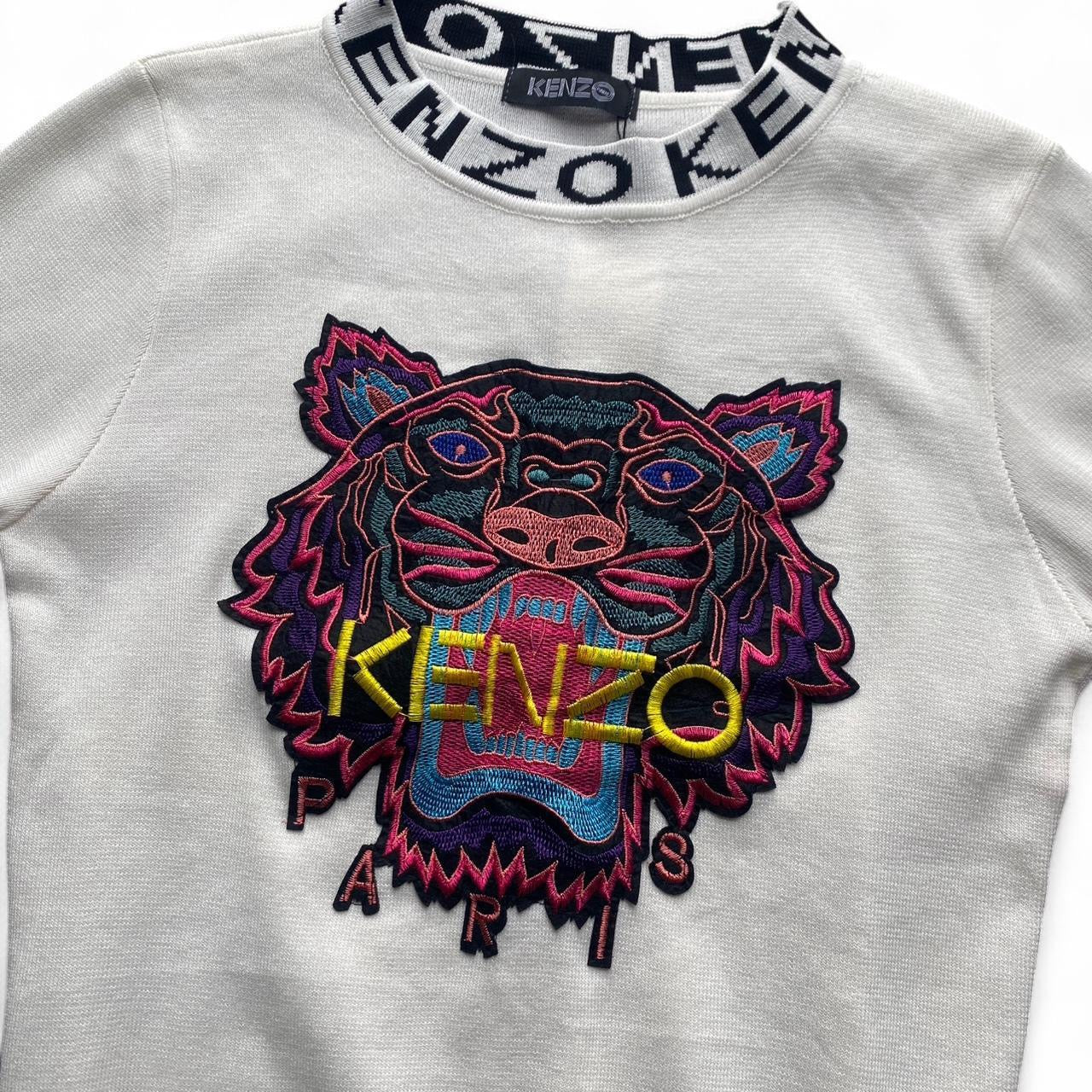 Sick Kenzo white embroidered tiger jumper