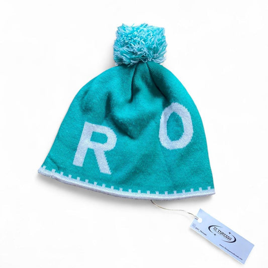 Cute teal/white graphic Roxy beanie