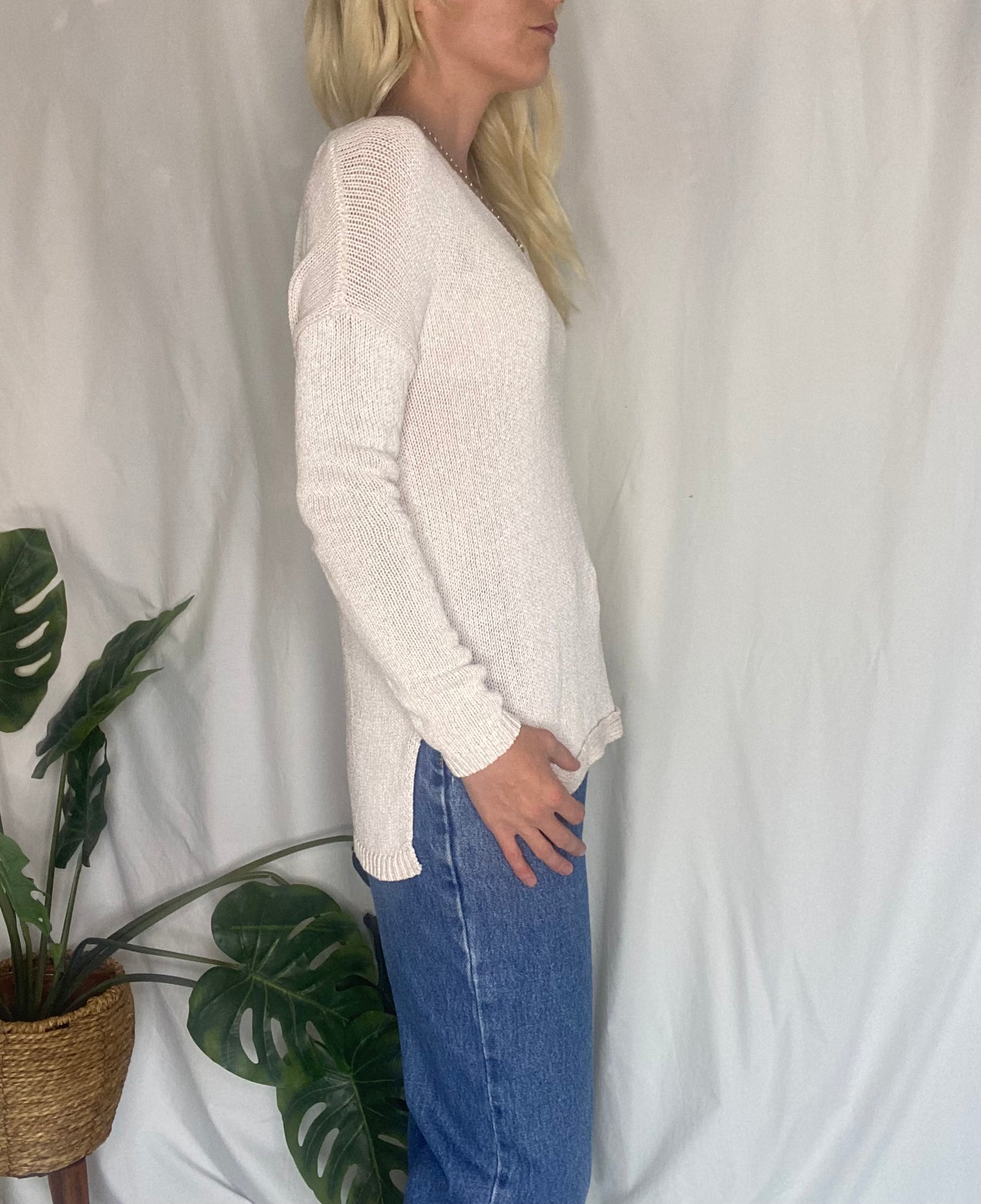 Witchery cream knit v neck jumper