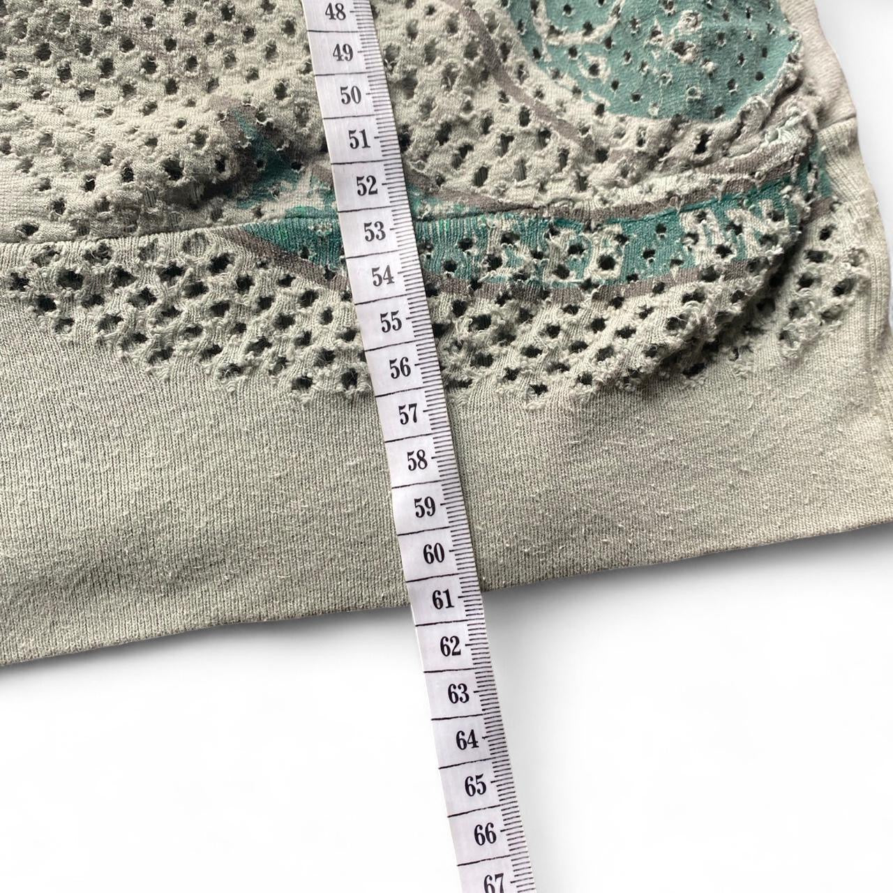 Sage green Y2K style distressed Crewneck