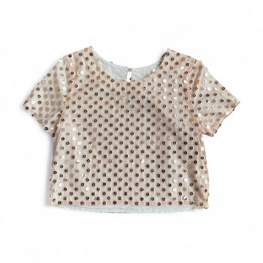 Gorgeous beige sparkly Sequin tee