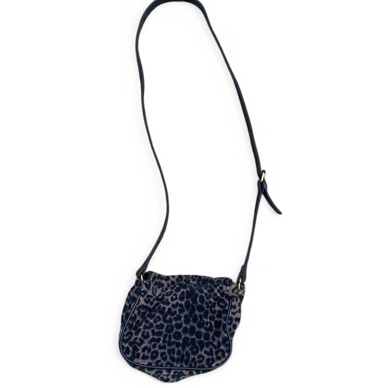 Cute black/Brown Velvet Leopard print mini shoulder bag
