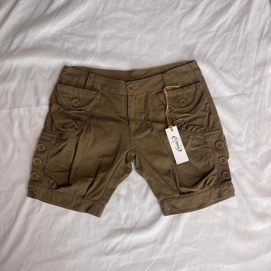 00s style brown ruched shorts!