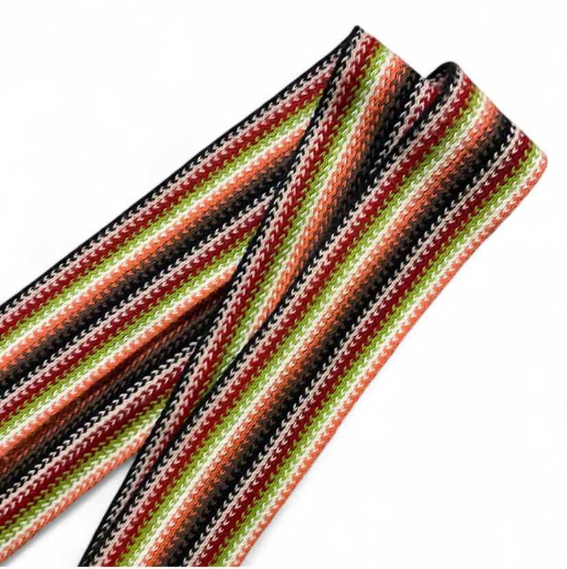 Y2K Striped Knit Scarf
