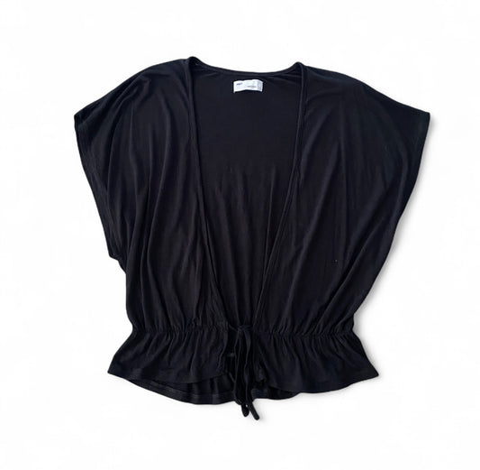 Black Hot Options cardigan with tie front detail