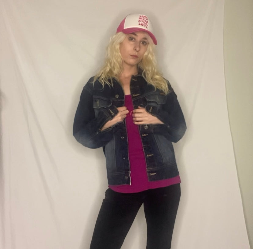 Y2K rip curl denim jacket with cute patches!!