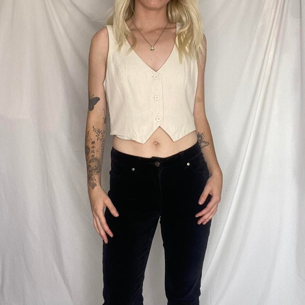 Vintage Black velvet mid rise pants